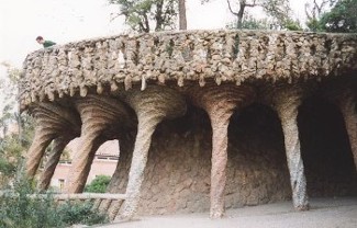 an innovative walkway at Parc Guell