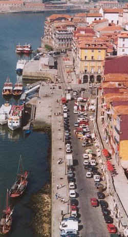 Ribiera - restaurant row in Porto, Portugal
